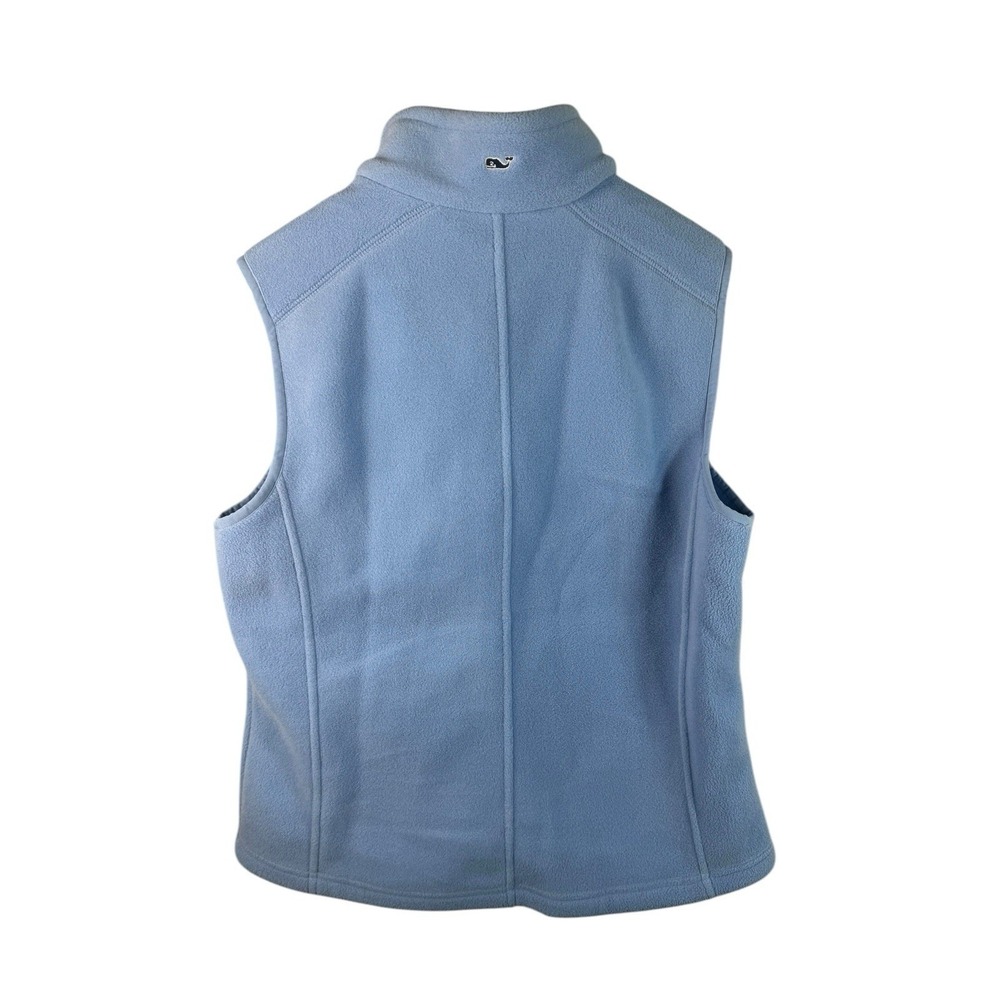 Vineyard Vines Fleece Zip Vest Women's Sz Medium Light Blue Kiawah Island - Picture 2 of 5